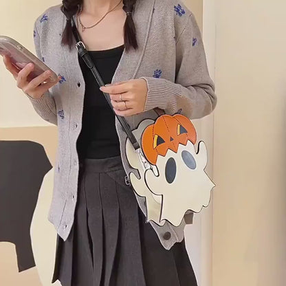 Halloween 3D Pumpkin Ghost Crossbody Bag